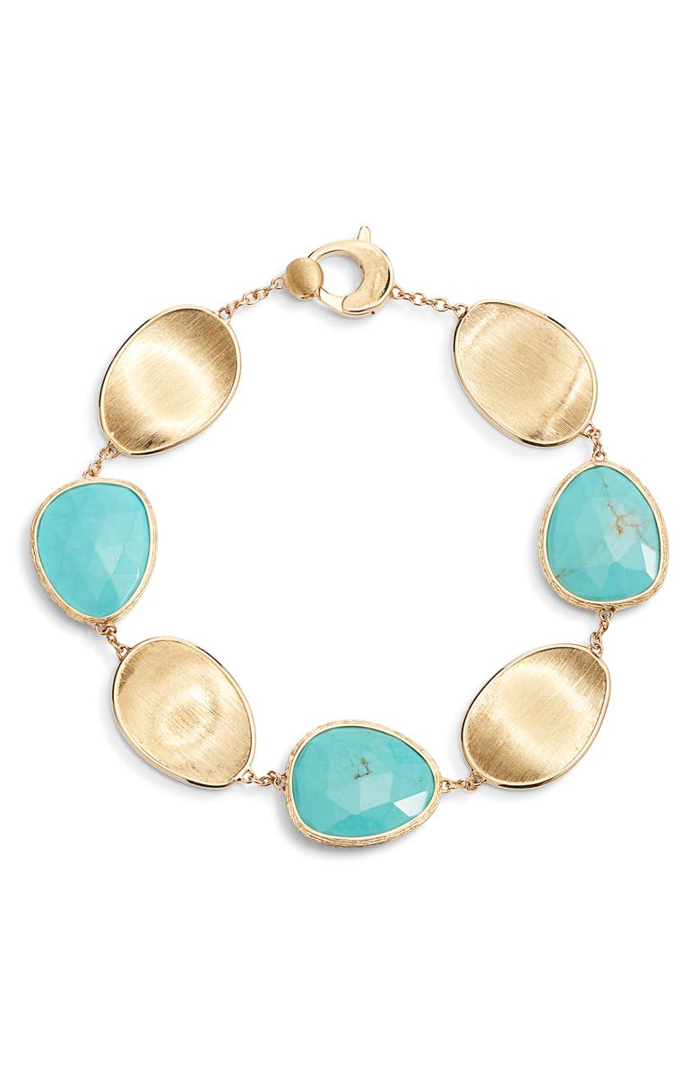 Marco Bicego Lunaria Turquoise Bracelet, Main, color, Gold/Turquoise