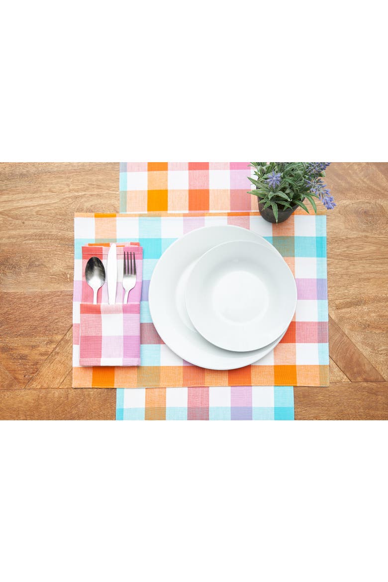 Cabana Plaid Gingham Check Table Runner 13" x 72", Alternate, color, Red