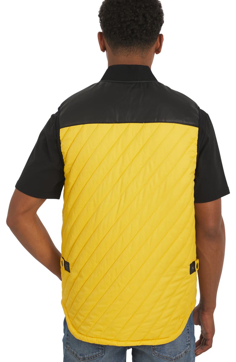 DKNY Virgil Channel Quilted Vest, Alternate, color, Amber