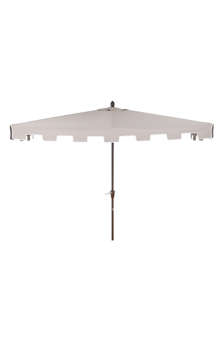 JONATHAN Y Sidney 9 ft. Classic MidCentury Rectangular Half Market Patio Umbrella with Crank, Wind Vent and UV Protection, Alternate, color, Gray