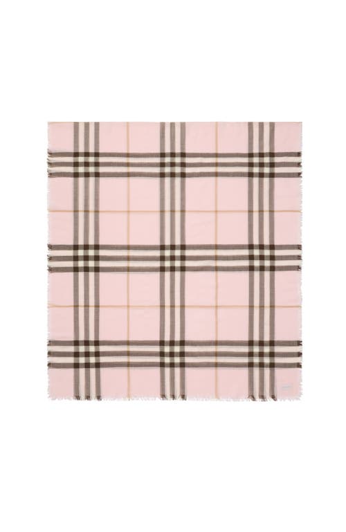 Burberry Wide Check Wool Scarf In Pink