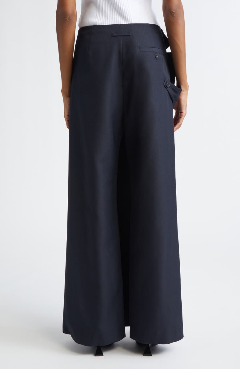 Jean Paul Gaultier Trench Detail Skirted Pants, Alternate, color, Navy