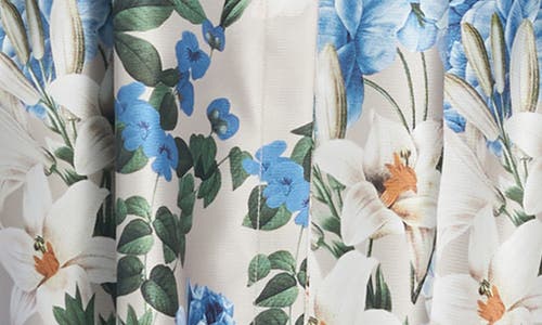 Sachin & Babi Marta Floral Print Belted Mikado Gown In Dune And Dusk Petals