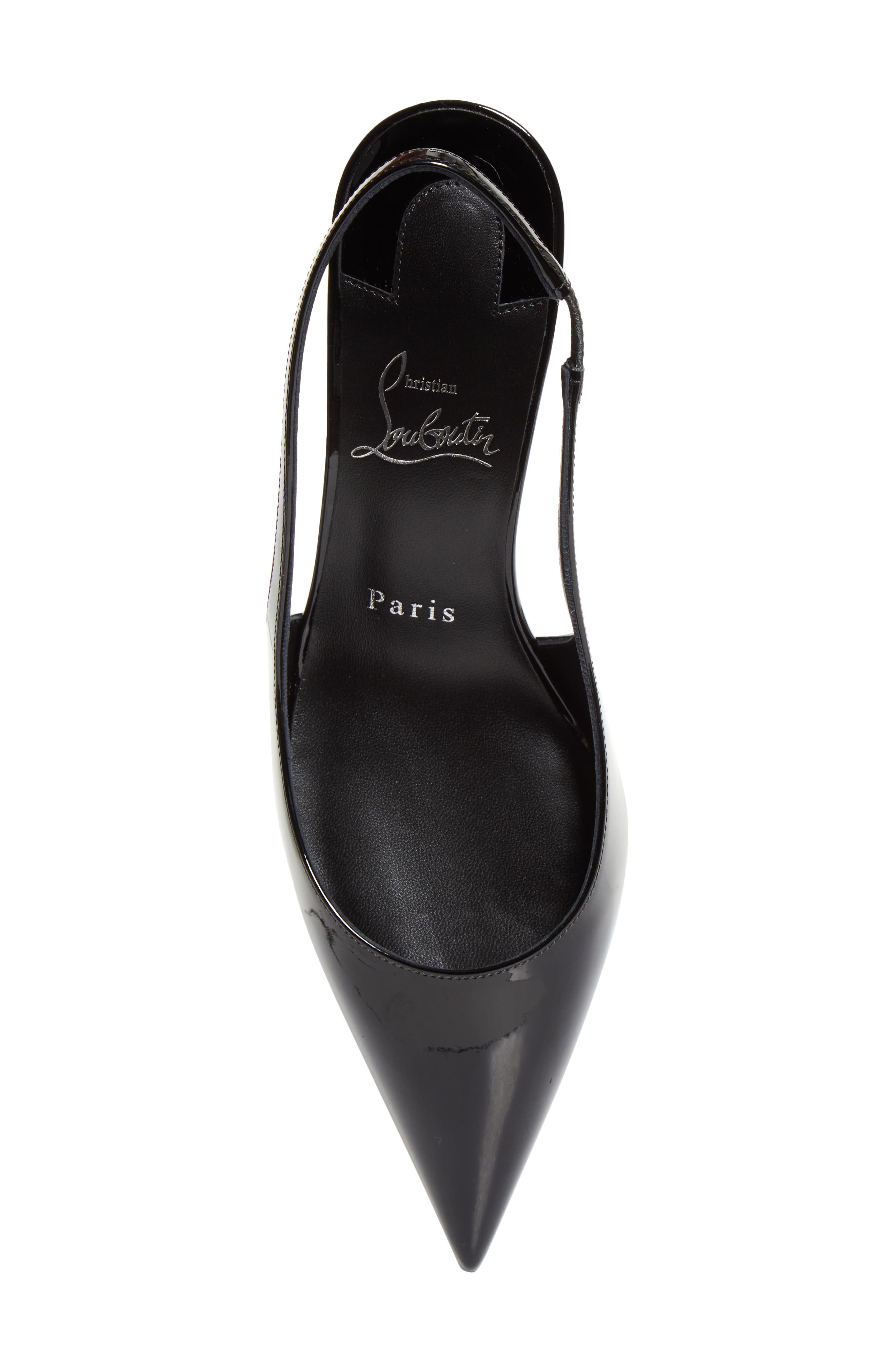 Christian Louboutin Miss Z Pointed Toe Slingback Pump, Alternate, color, Black