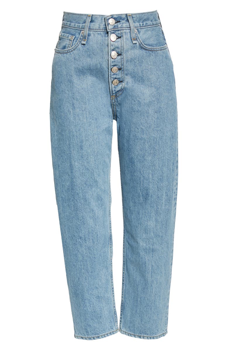 rag & bone '90s Exposed Button High Waist Crop Jeans, Alternate, color,
