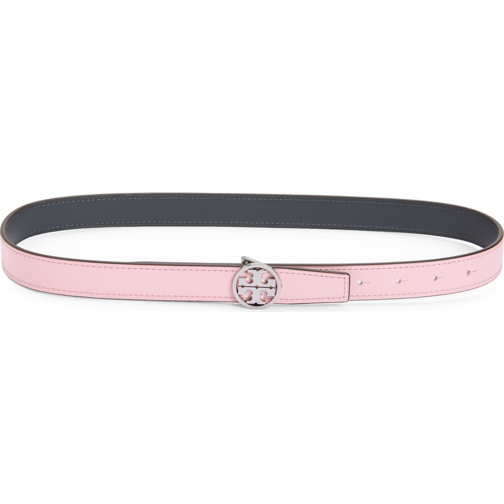 Tory Burch 1-inch Miller Reversible Leather Belt In Pink