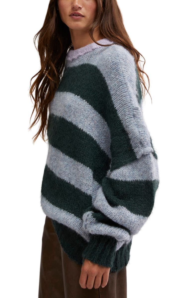Free People Paris Stripe Oversize Alpaca & Wool Blend Sweater, Alternate, color, 