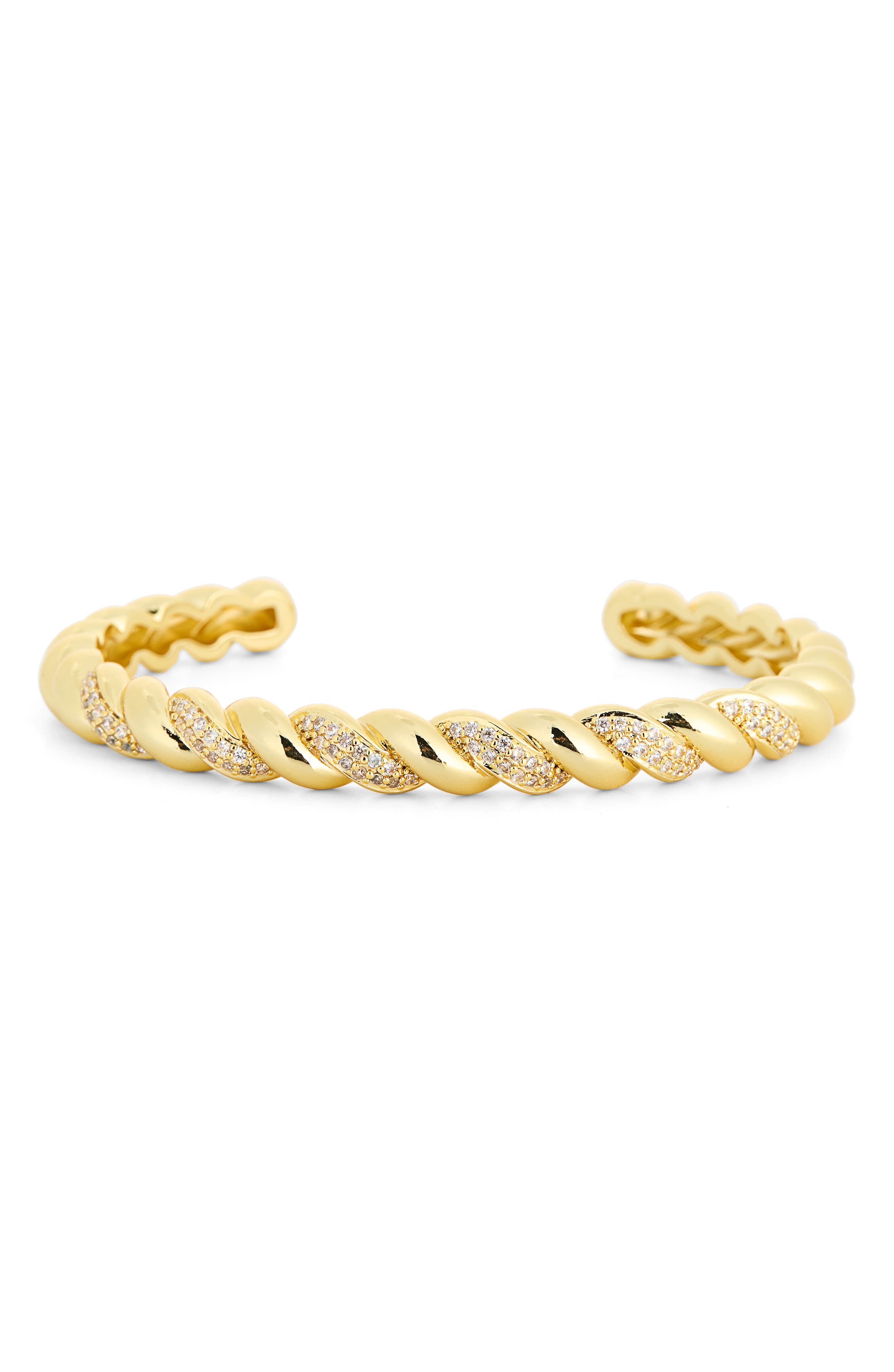 NORDSTROM RACK Cubic Zirconia Twist Rope Cuff Bracelet