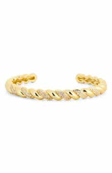 NORDSTROM RACK Cubic Zirconia Twist Rope Cuff Bracelet