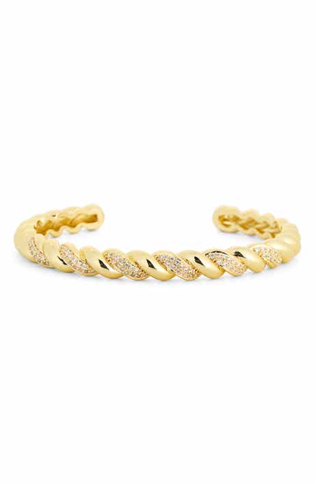 NORDSTROM RACK Cubic Zirconia Twist Rope Cuff Bracelet