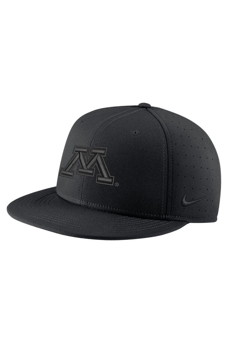 Men's Nike Minnesota Golden Gophers Triple Black Performance Fitted Hat, Alternate, color, Black