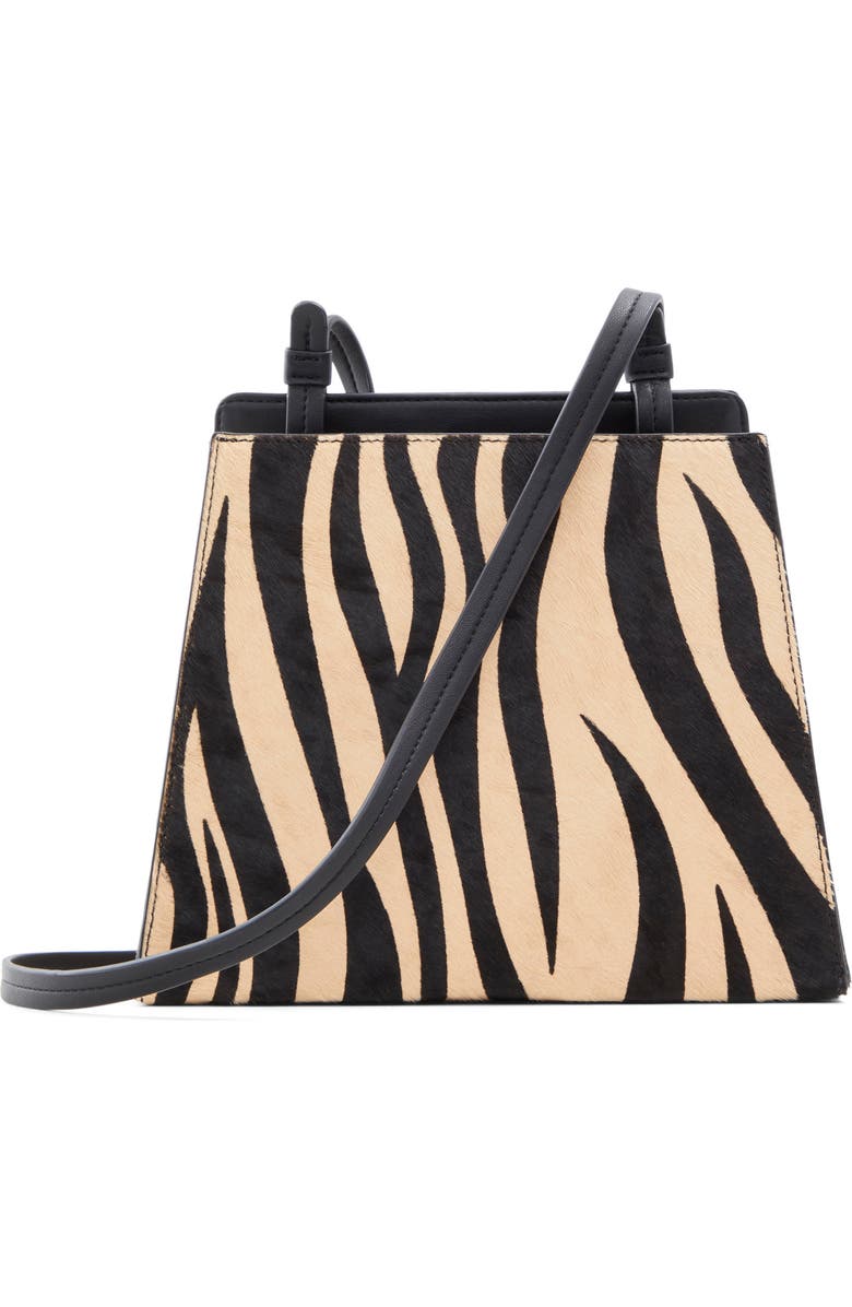 Who What Wear Jeanie Genuine Calf Hair & Faux Leather Crossbody Bag, Main, color,