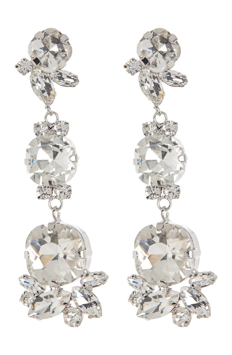 CRISTABELLE Prong Set Crystal Linear Drop Earrings, Main, color, 