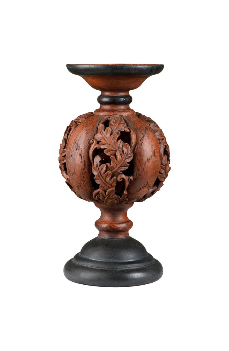 Melrose Carved Leaf Fall Harvest Pumpkin and Squash Pillar Candle Holders - 10" - Set of 2, Alternate, color,