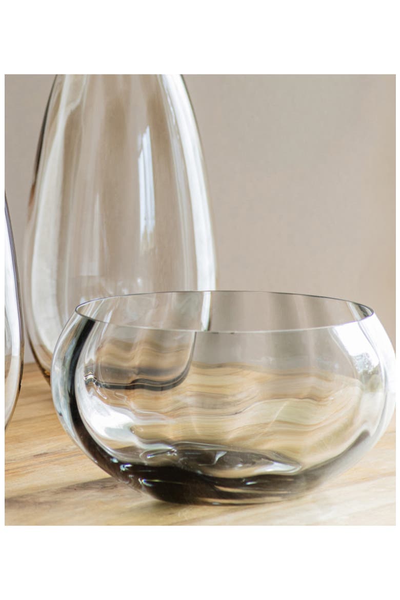 Bolla Pleated Glass Centerpiece Bowl, Alternate, color, GREY