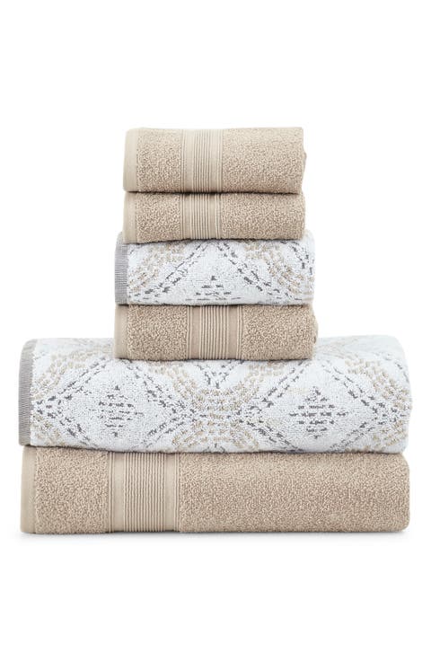 6 Piece Yarn Dye Towel Set