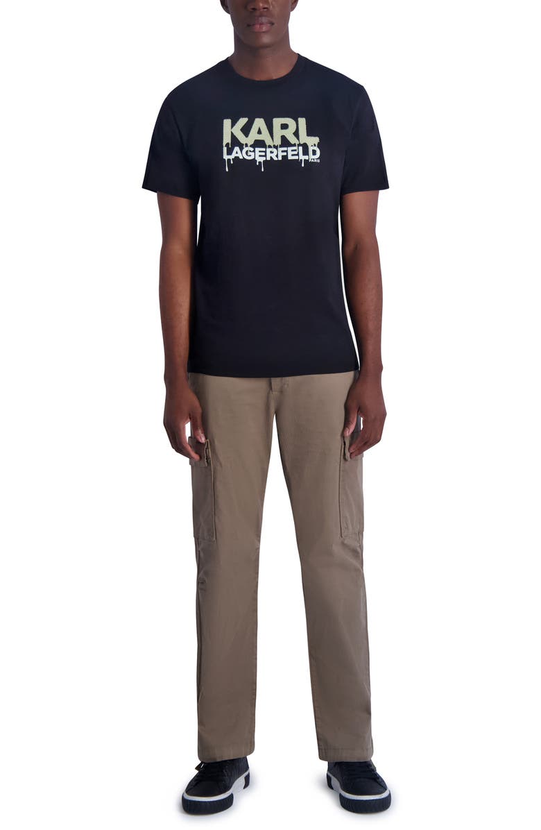 KARL LAGERFELD PARIS Drip Logo Graphic Print T-Shirt, Alternate, color, 
