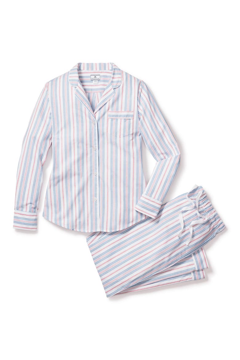 Vintage French Cotton Pajamas, Alternate, color, BLUE