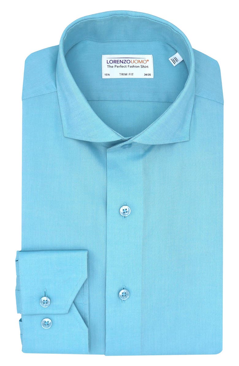 Lorenzo Uomo Trim Fit Solid Cotton Stretch Dress Shirt, Main, color,
