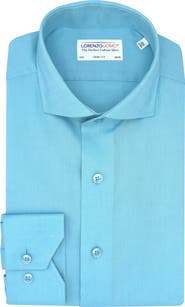 Lorenzo Uomo Trim Fit Solid Cotton Stretch Dress Shirt
