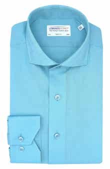 Lorenzo Uomo Trim Fit Solid Cotton Stretch Dress Shirt