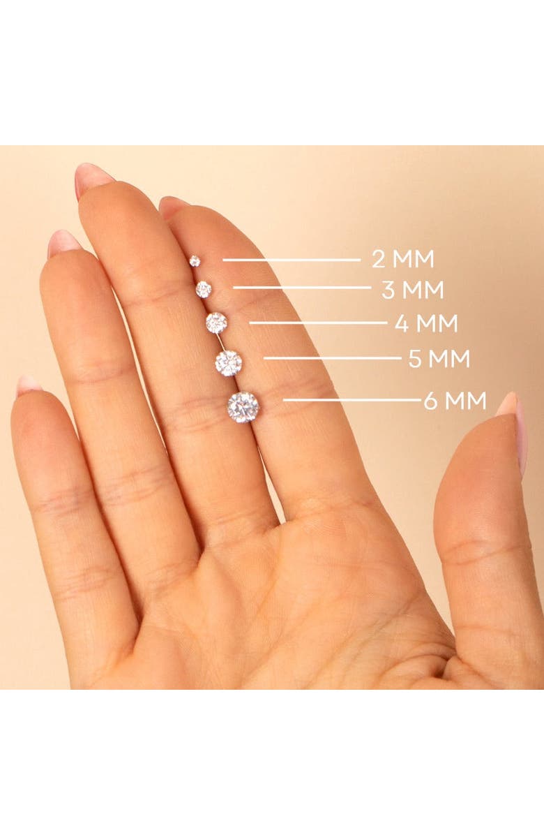 BY ADINA EDEN Lab Grown Diamond Four Prong Solitaire Stud Earring 14K, Alternate, color, 14K White Gold - 5 Mm
