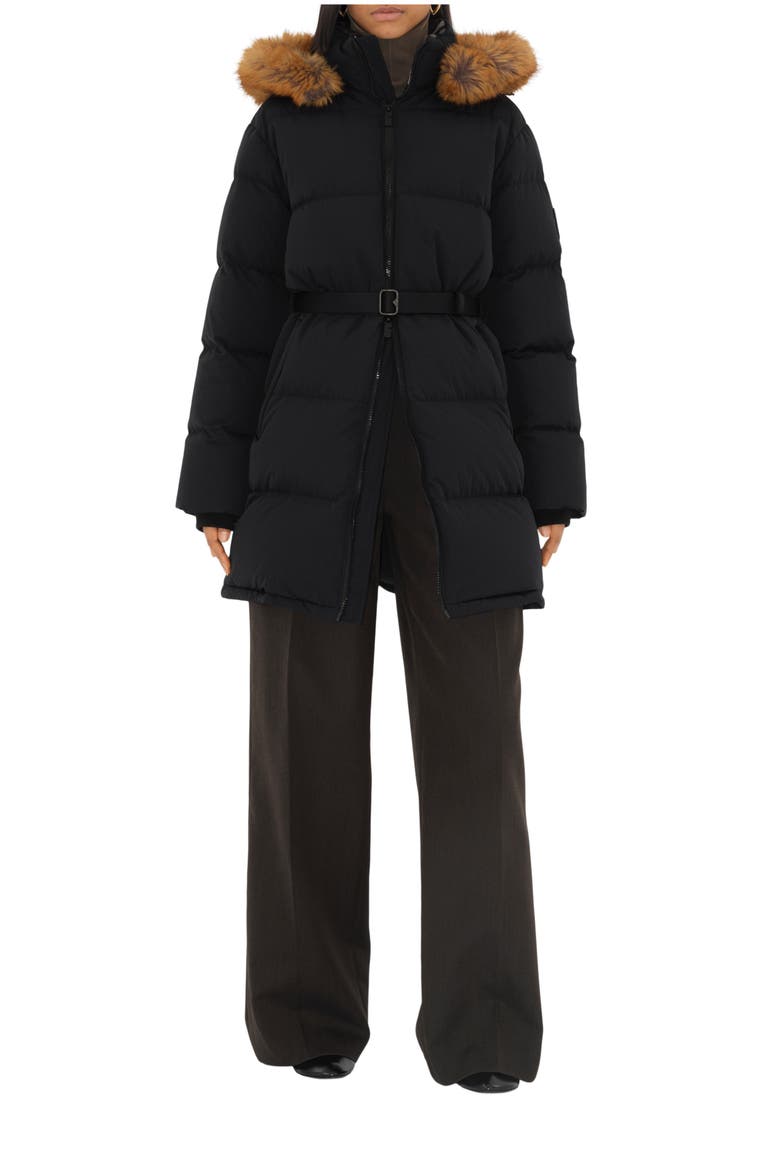 Nylon Puffer Coat, Main, color, Black/snug