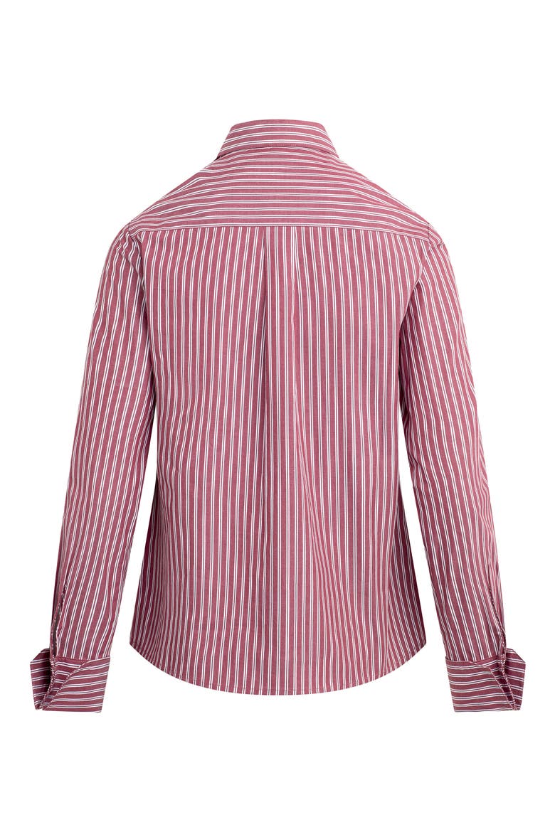 The Cuffed Statement Striped Shirt, Alternate, color, CRANBERRY HIGHWAY