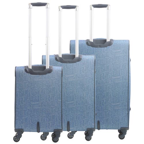 TRUE RELIGION TRUE RELIGION SOFT SIDED 3 PC SPINNER PATCH LUGGAGE SET