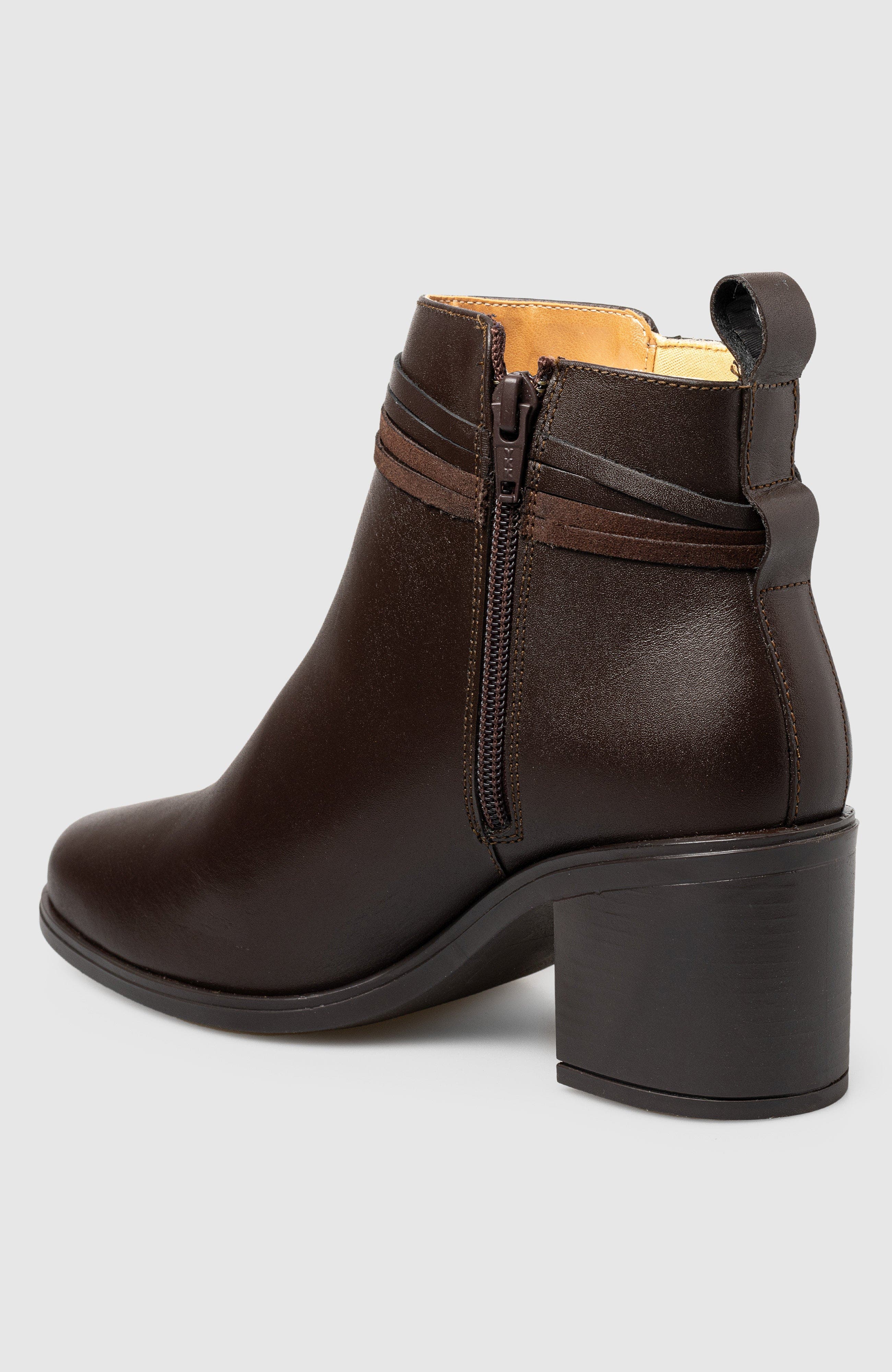 Manela Alex Block Heel Side Up Bootie, Alternate, color, Brown