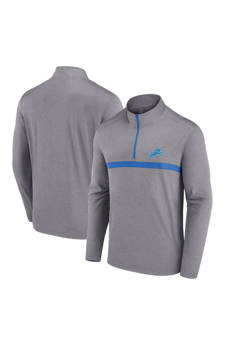 FANATICS Men's Fanatics  Gray Detroit Lions Head-to-Head Quarter-Zip Top, Alternate, color, 