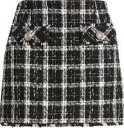 French Connection Windowpane Tweed Miniskirt