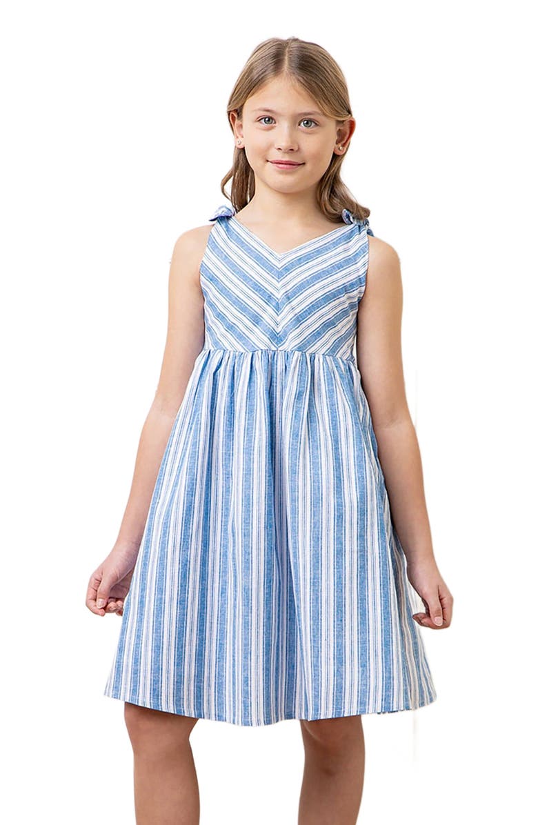 Hope & Henry Girls' Organic Eyelet Bow Shoulder Dress, Kids, Main, color, 
