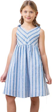 Hope & Henry Girls' Bow Shoulder Swing Dress, Toddler