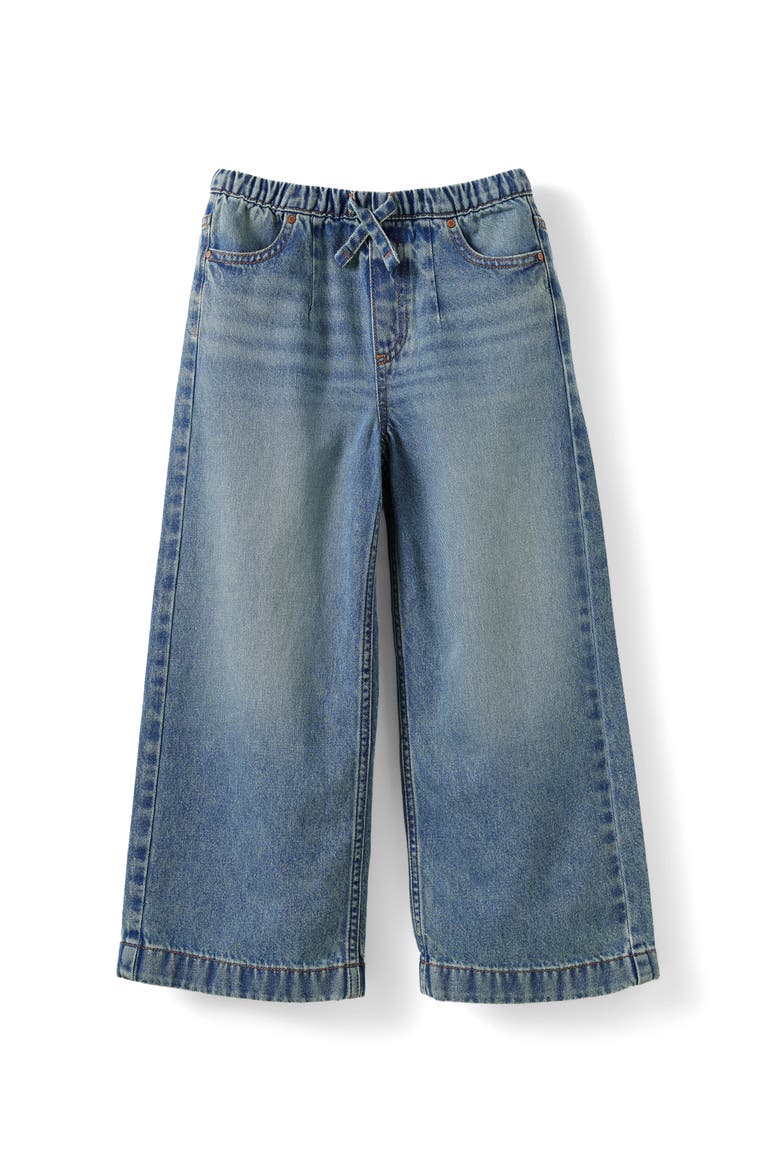 Kid's Relaxed Wide Leg Denim Jean, Main, color, Blue Haven Mid Blue