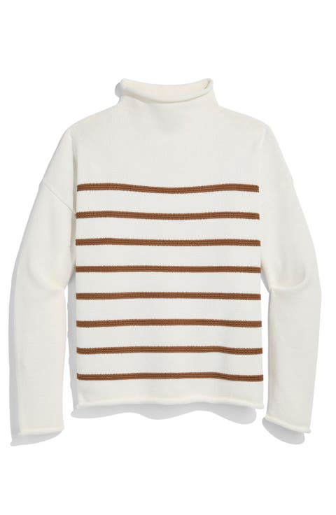Striped Mock Neck Sweater