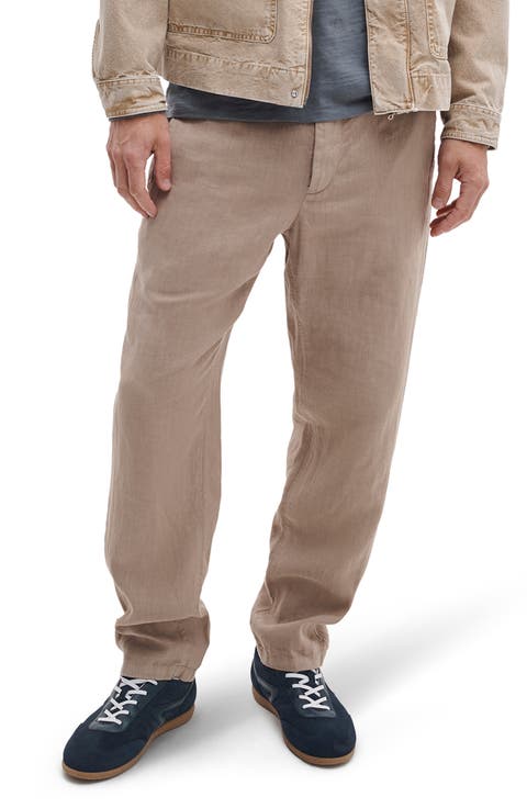 Evan Back Elastic Waist Linen Dress Pants