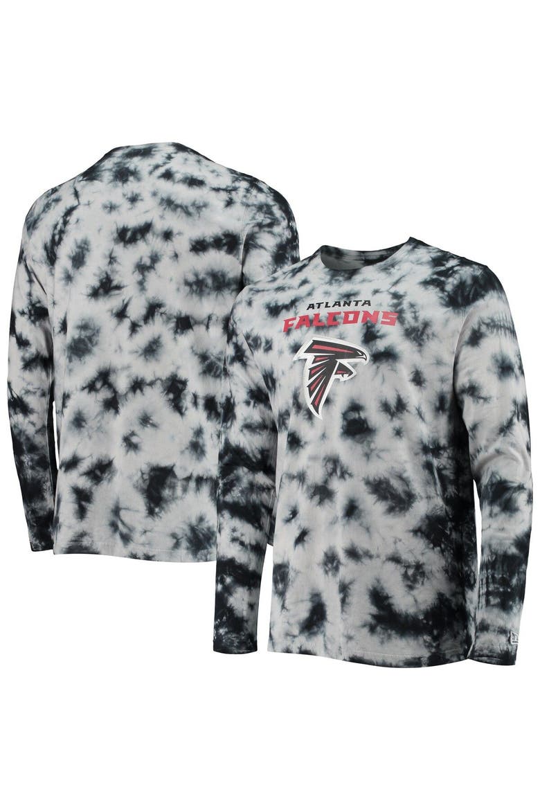 Men's New Era Black Atlanta Falcons Tie-Dye Long Sleeve T-Shirt, Main, color, Black