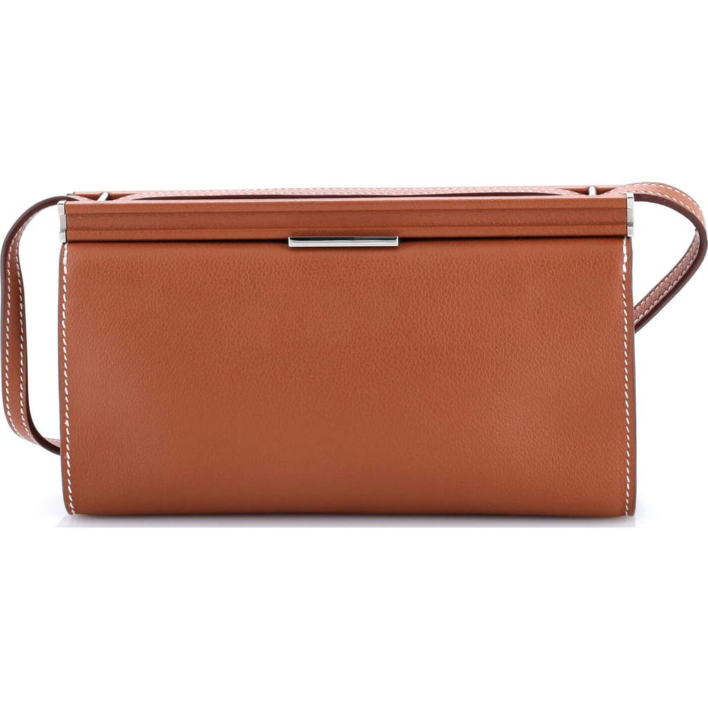 Pre-owned Hermes Hermes Clic-h Shoulder Bag Evercolor 21 In Gold