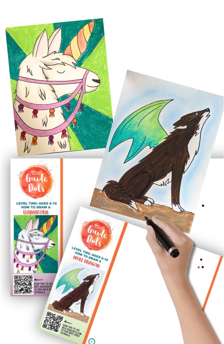 Guide Dots Add-On Art Rolls for Guide Dots Level 2 Art Kits - Age 8+, Main, color, L2 Wolf Dragon/Llamacorn
