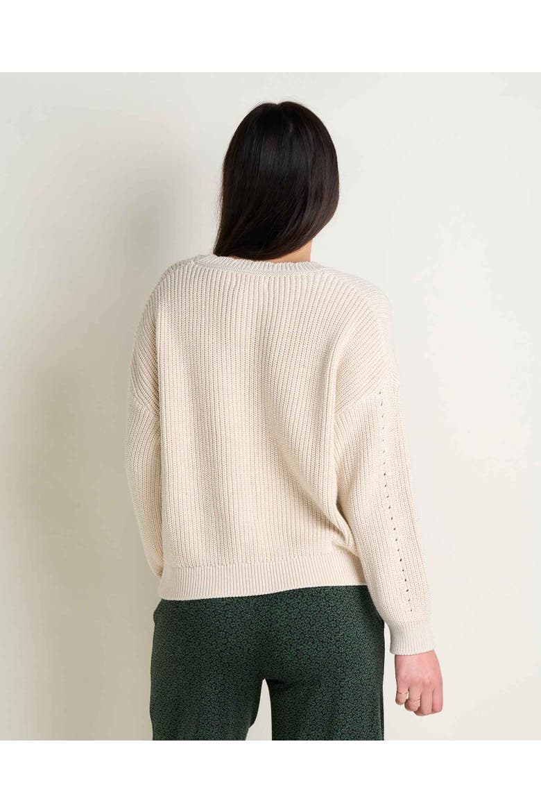 Bianca Shaker Crew Sweater, Alternate, color, Salt
