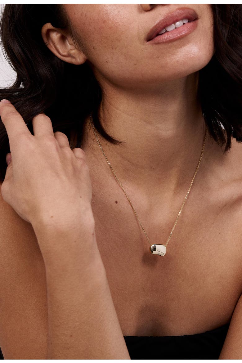 Dakota Bean Necklace, Alternate, color, Yellow Gold