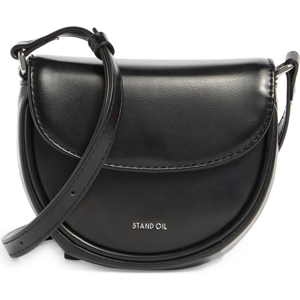 Stand Oil Mino Faux Leather Crossbody Bag In Black
