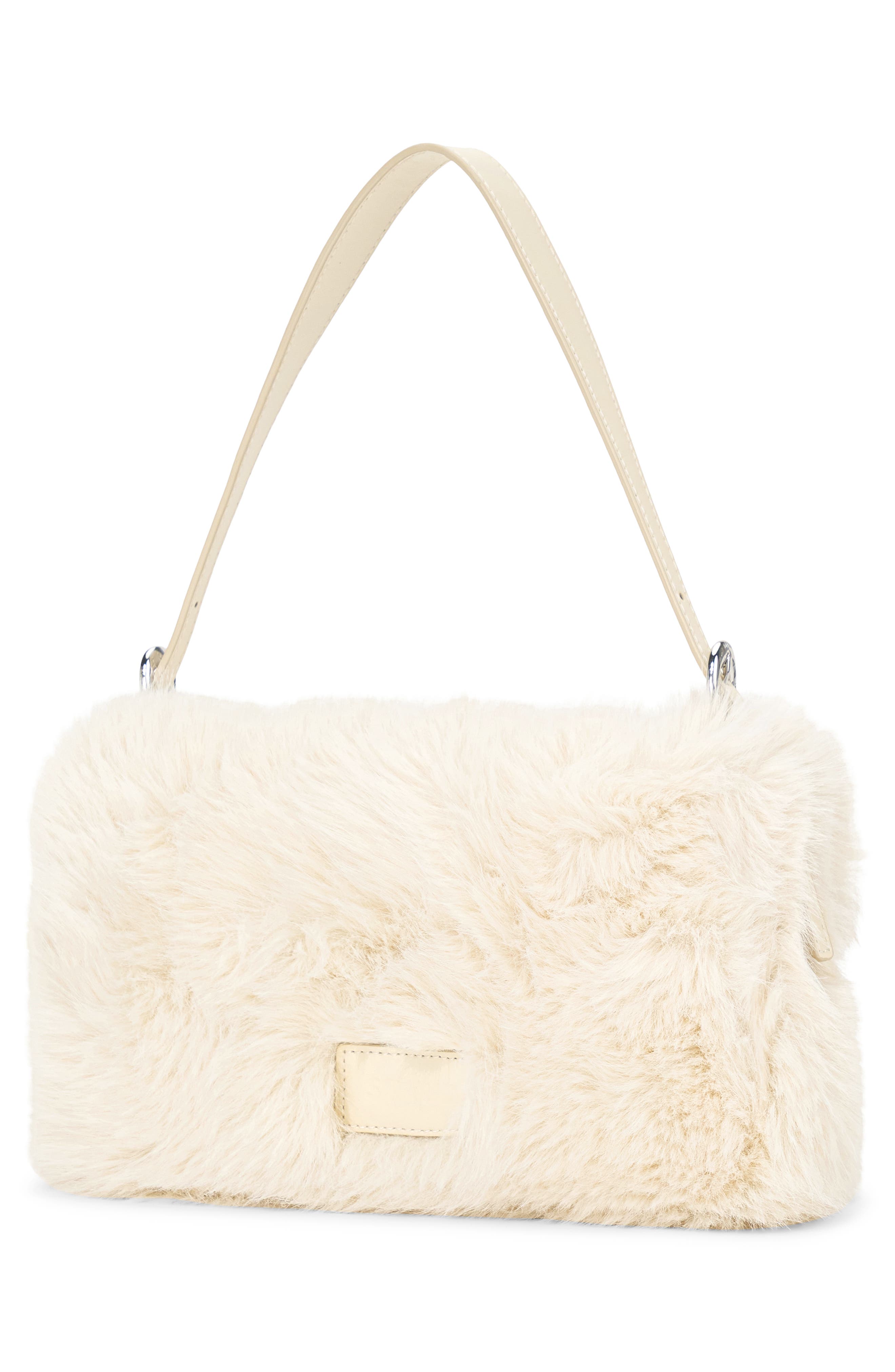 STAUD Harlow Faux Fur Shoulder Bag, Alternate, color, 