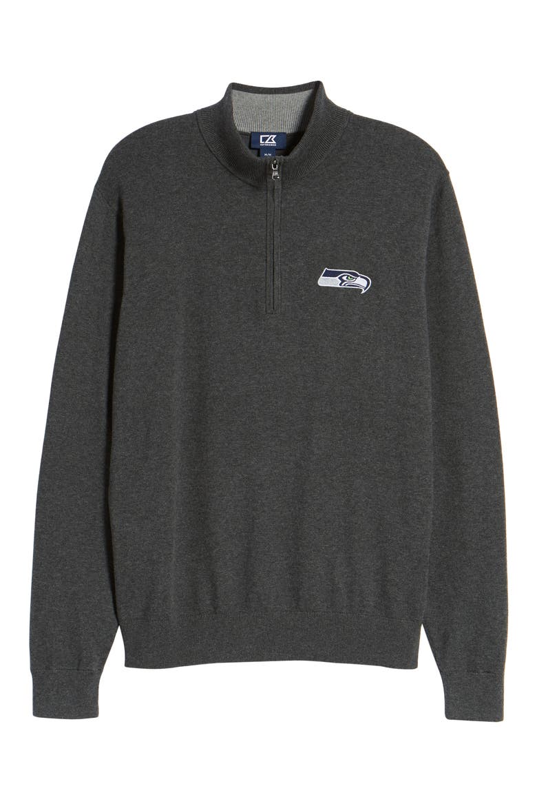 Seattle Seahawks - Lakemont Regular Fit Quarter Zip Sweater, Alternate, color, CHARCOAL HEATHER