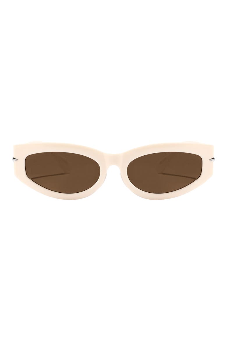 Alexa 58mm Oval Polarized Sunglasses, Main, color, CREAM/ BROWN