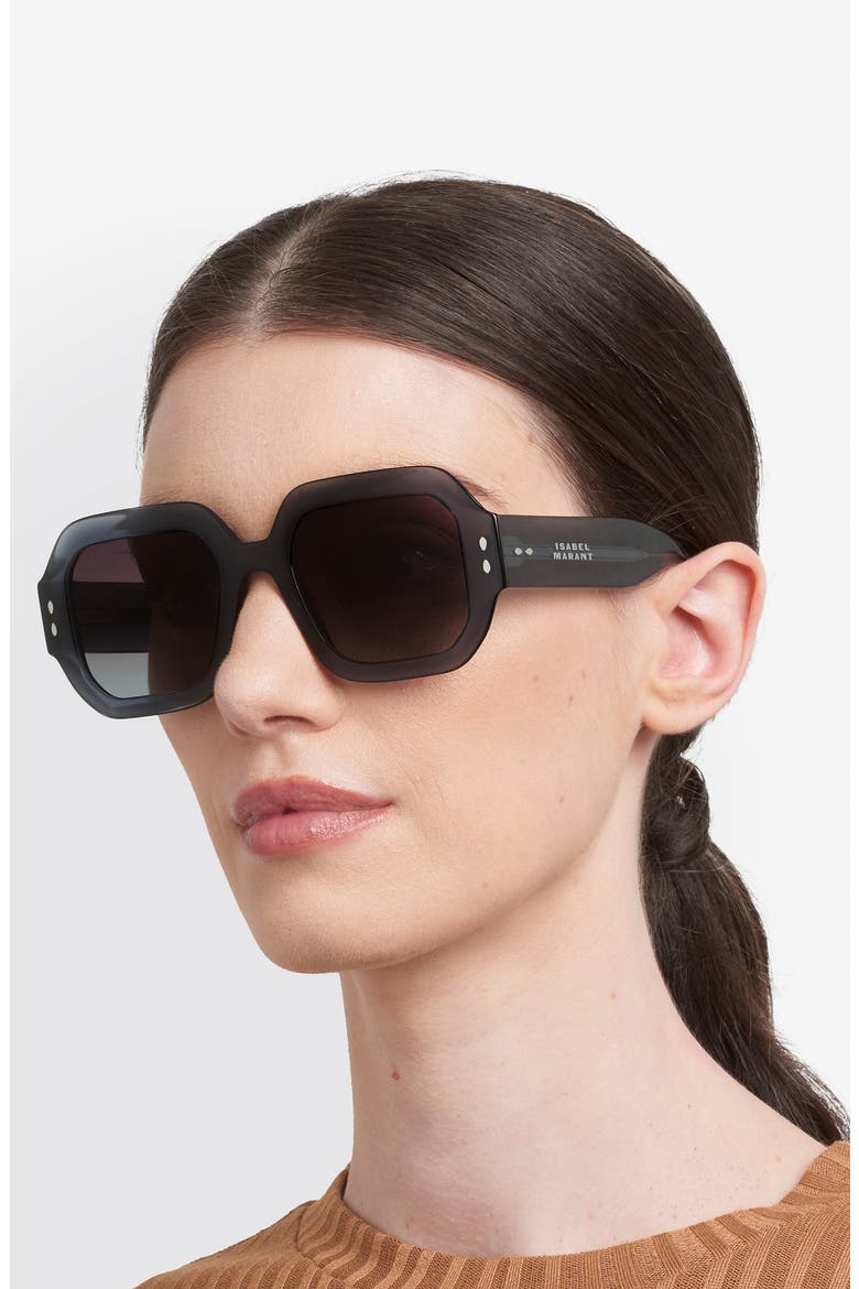 51mm Square Sunglasses, Alternate, color, TEAL/ DARK GREY SF