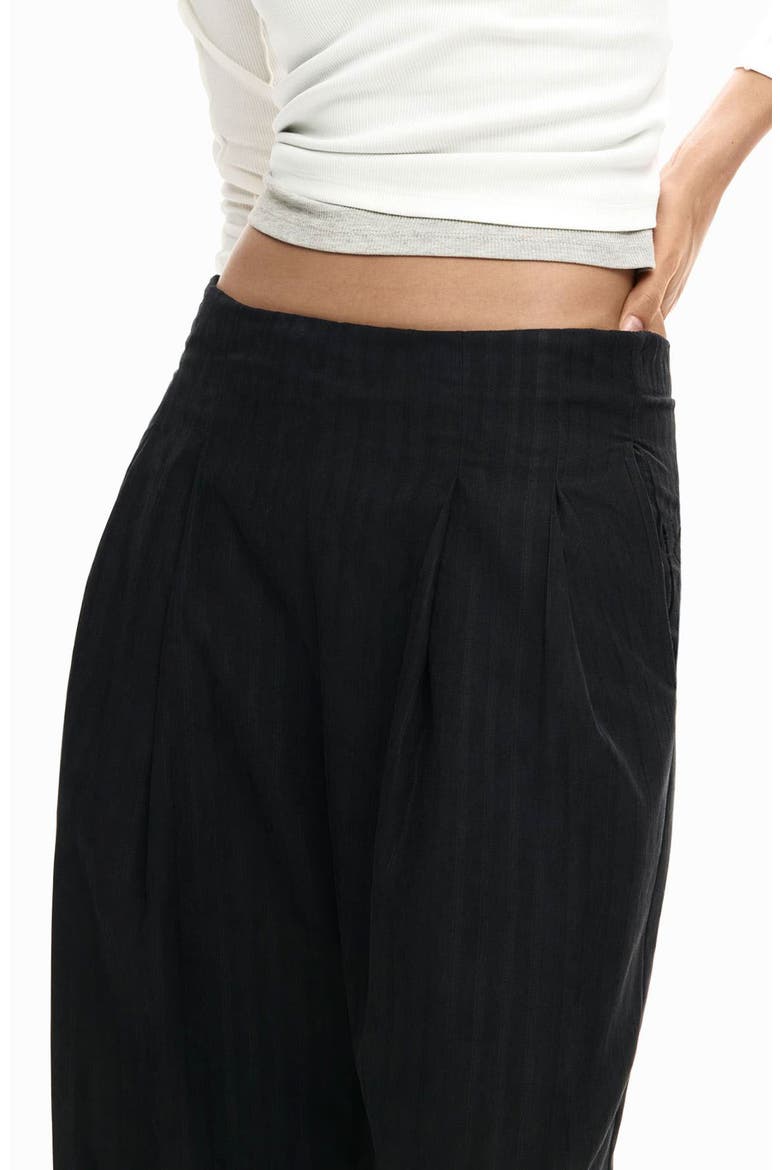 Pleat Front Wide Leg Pants, Alternate, color, BLACK
