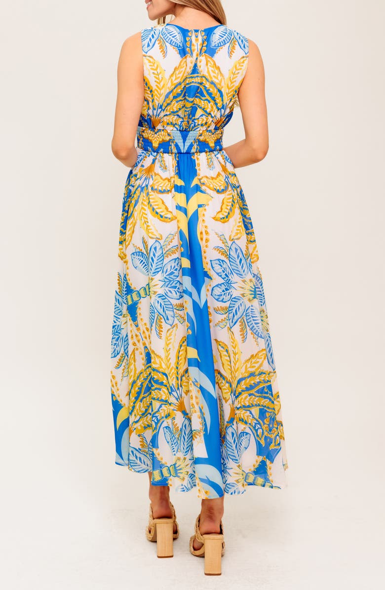 FLYING TOMATO Print Midi Dress, Alternate, color, Blue