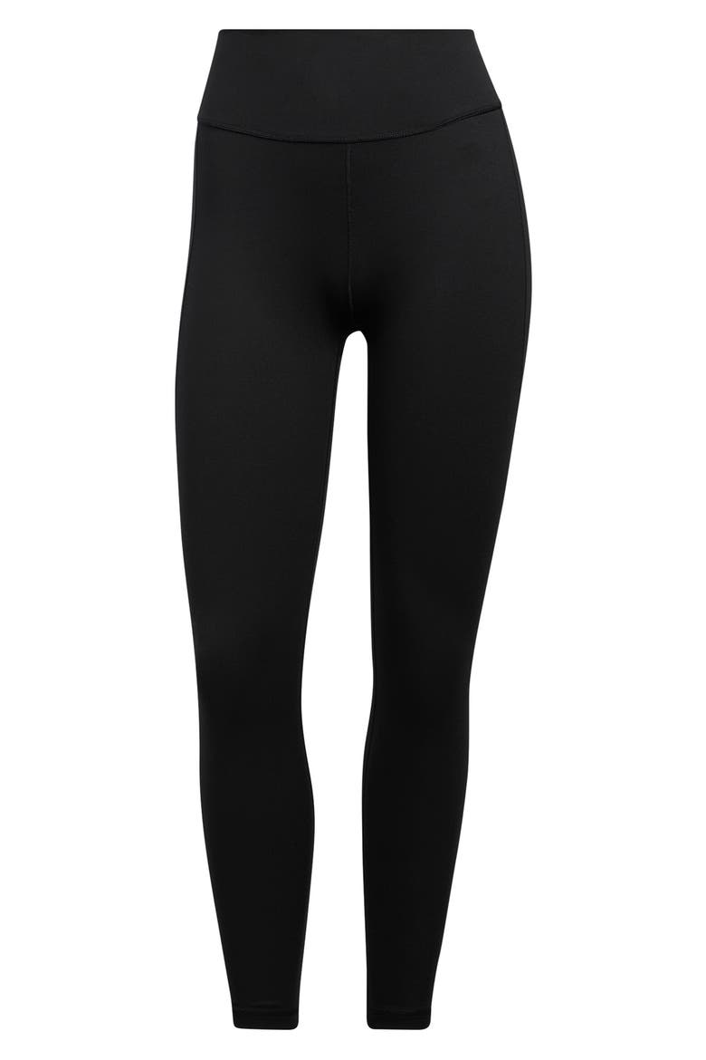 Yoga Studio High Waist Stretch Recycled Polyester 7/8 Leggings, Alternate, color, BLACK
